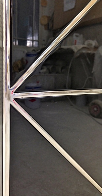 Mirror polished stainless steel trim
